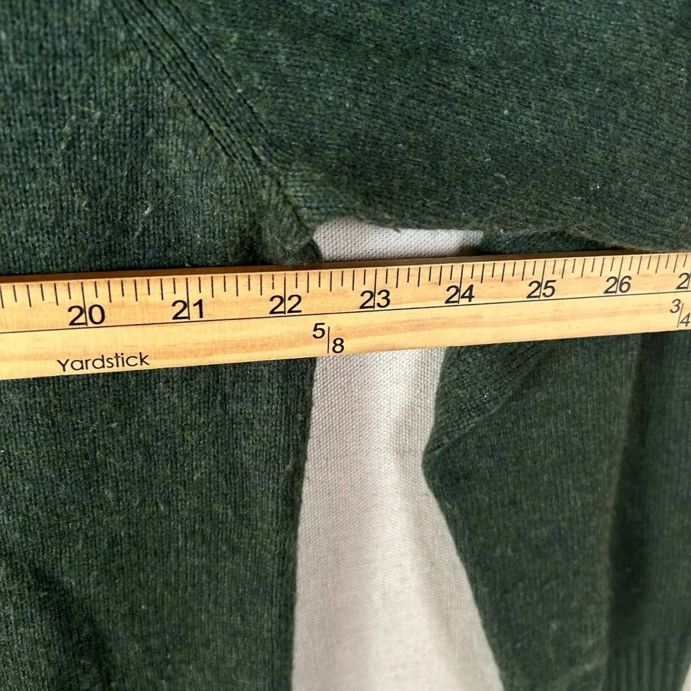 J.Crew Mercantile Mens Green Lambswool Blend Quarter‎ Zip Sweater Large Forest